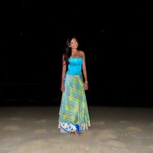 Vintage Hawaiian Blue and Green Skirt